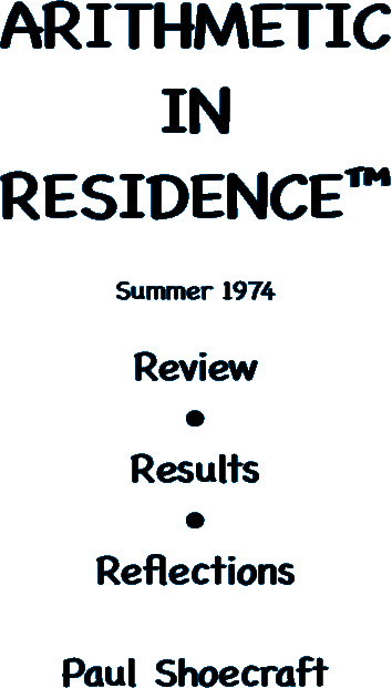 Arithmetic in Residence summer math camp review results reflections